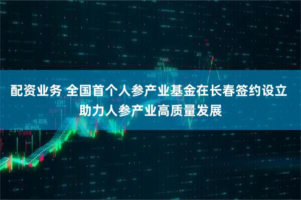 配资业务 全国首个人参产业基金在长春签约设立 助力人参产业高质量发展