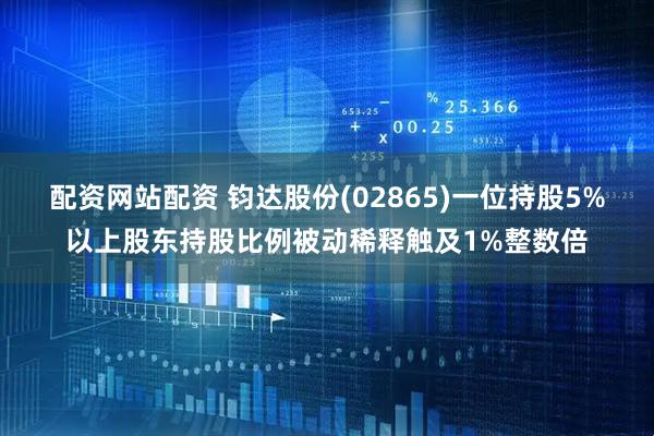配资网站配资 钧达股份(02865)一位持股5%以上股东持股比例被动稀释触及1%整数倍