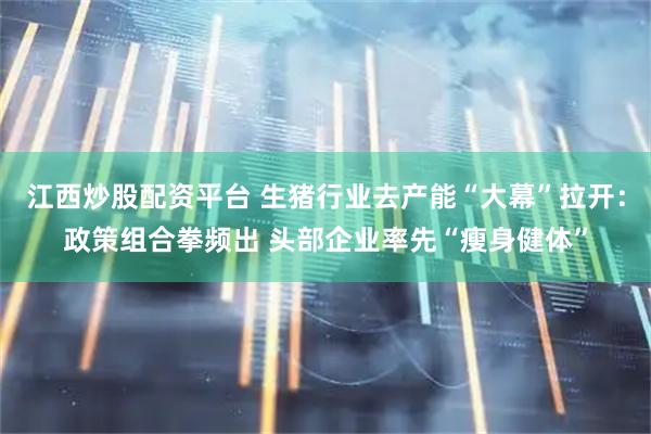 江西炒股配资平台 生猪行业去产能“大幕”拉开：政策组合拳频出 头部企业率先“瘦身健体”